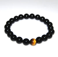 Tiger's eye + Natural Black Onyx Stone Bracelet [ Energy Balance Bracelet ] For Leo Lovers-Charms & Pendants-Golonzo