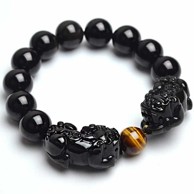 Feng Shui Pixiu Black Obsidian Wealth Bracelet – Attract Wealth