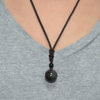 Lucky Love Necklaces & Pendants - Obsidian Natural Stone Eye Beads-Necklace-Golonzo