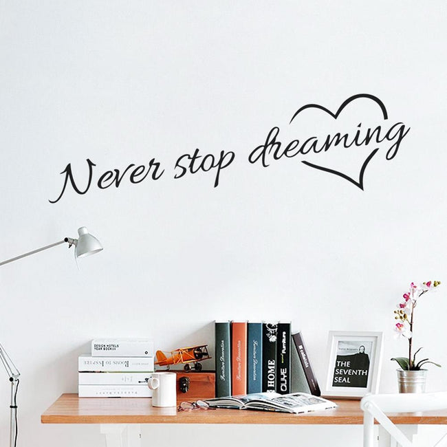 Never Stop Dreaming Quotes - DIY Vinyl stickers-wall sticker-Golonzo