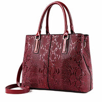 Luxury Snake PU Leather Women Tote Bag-Handbags-Golonzo