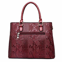 Luxury Snake PU Leather Women Tote Bag-Handbags-Golonzo