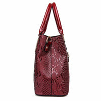 Luxury Snake PU Leather Women Tote Bag-Handbags-Golonzo