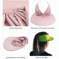 Women's Summer Sun Visor Hallow Top Outdoor Hat-Hats-Golonzo