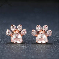 Women Cat Paw Earrings Rose Gold Color-Earrings-Golonzo