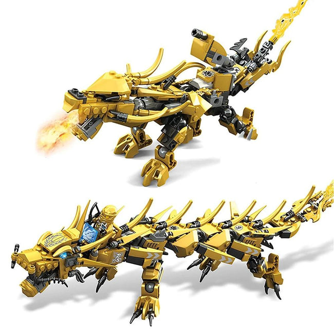 Golden Dragon Fighter Creator Dragon 2in1 Set DIY-Toys-Golonzo