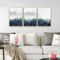 Nordic Decoration Forest Lanscape Wall Print Canvas-Paint-Golonzo