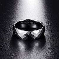 Multi-faceted High Polished Domed Tungsten Carbide Wedding Band Rings-ring-Golonzo
