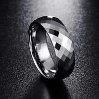 Multi-faceted High Polished Domed Tungsten Carbide Wedding Band Rings-ring-Golonzo