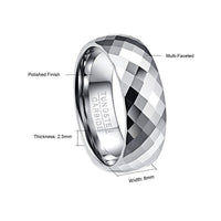 Multi-faceted High Polished Domed Tungsten Carbide Wedding Band Rings-ring-Golonzo