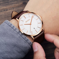 Ultra thin Fashion Wristwatch - Waterproof Leather Watchband-Watch-Golonzo