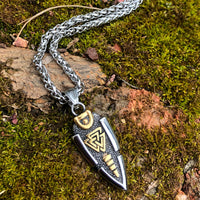 Viking Necklace - Odin's Spear Valknut Gungnir-Necklaces-Golonzo