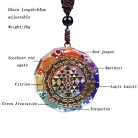Orgonite Pendant Sri Yantra Necklace Sacred Geometry-Necklace-Golonzo