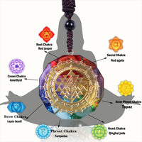 Orgonite Pendant Sri Yantra Necklace Sacred Geometry-Necklace-Golonzo