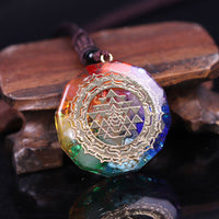Orgonite Pendant Sri Yantra Necklace Sacred Geometry-Necklace-Golonzo
