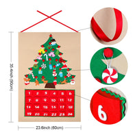 Felt Christmas Tree Countdown Calendar-Holiday Ornament display and Stand-Golonzo