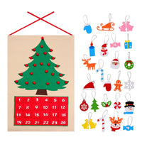 Felt Christmas Tree Countdown Calendar-Holiday Ornament display and Stand-Golonzo