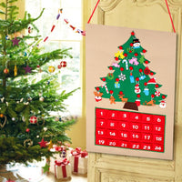 Felt Christmas Tree Countdown Calendar-Holiday Ornament display and Stand-Golonzo