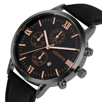 Luxury Leather Strap Men Watch with Bracelet Sets-Quartz Watches-Golonzo