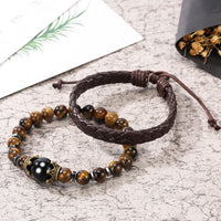 Luxury Leather Strap Men Watch with Bracelet Sets-Quartz Watches-Golonzo