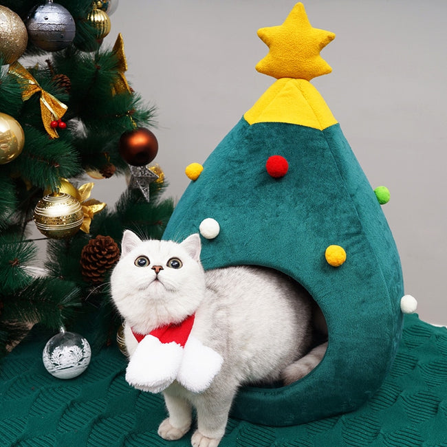 Christmas Tree Cat House-Cat Bed-Golonzo