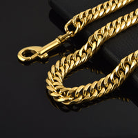 Gold Stainless Steel Pet Dog Chain Collar-Pet Collars & Harnesses-Golonzo