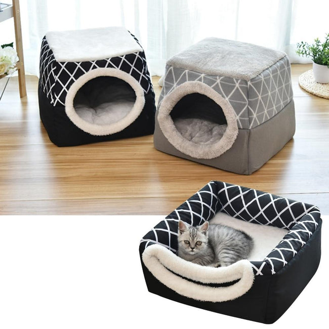 Pet bedSoft Nest Kennel Bed Cave House Sleeping Bag Mat Pad-Cat Bed-Golonzo
