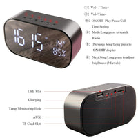 LED Digital Alarm Clock with Bluetooth Speaker Radio Wireless Music Player-Alarm Clocks-Golonzo