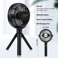Portable Mini Air Cooling Fan 2600mAh USB Chargeable - Electric Desktop Fan-Fans-Golonzo