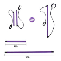 Portable Pilates Bar Kit Resistance Band Yoga Pilates Stick Yoga Exercise Bar Foot Loop for Yoga-Exercise & Fitness-Golonzo