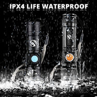 Powerful LED Flashlight With Tail Usb Charging Head Zoomable Waterproof-Flashlights-Golonzo