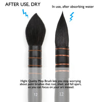Premium Professional Round Squirrel Hair & Horse Hair Synthetic Blend Paint Brush-Paint Brushes-Golonzo