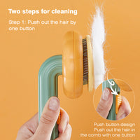 Pumpkin Pet Brush, Self Cleaning Slicker Brush for Grooming-Pet Combs & Brushes-Golonzo