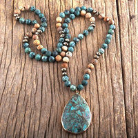 Natural Stones With Semi Precious Pendant Bohemia Necklaces-Necklace-Golonzo