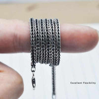 Real 925 Sterling Thai Silver Fox Tail Chain - Vintage Punk Necklaces-Necklace-Golonzo