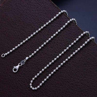 Real Pure 925 Sterling Silver Chain Necklace 2.5 -3.0mm - Vintage Thai Silver Fashion Long Necklace-Necklace-Golonzo