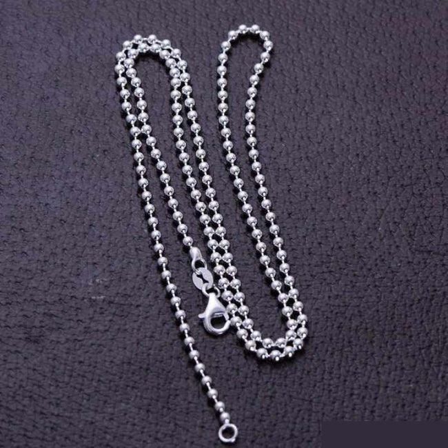Real Pure 925 Sterling Silver Chain Necklace 2.5 -3.0mm - Vintage Thai Silver Fashion Long Necklace-Necklace-Golonzo