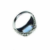 Real Pure 925 Sterling Silver Blue Natural Crystal Stone Rings For Men-ring-Golonzo