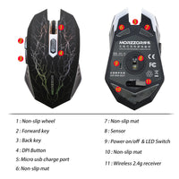 Rechargeable Breathing LED Wireless Gaming Mouse-Mouse-Golonzo