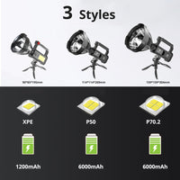 Rechargeable Handheld Spotlight Flashlight Ultra-long Distance 90000 High Lumens-Flashlights-Golonzo