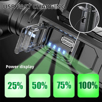 Rechargeable Handheld Spotlight Flashlight Ultra-long Distance 90000 High Lumens-Flashlights-Golonzo