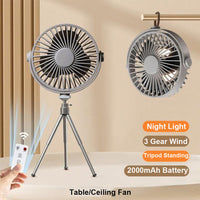 Mini Portable Ceiling Fan with Remote Control-Fans-Golonzo
