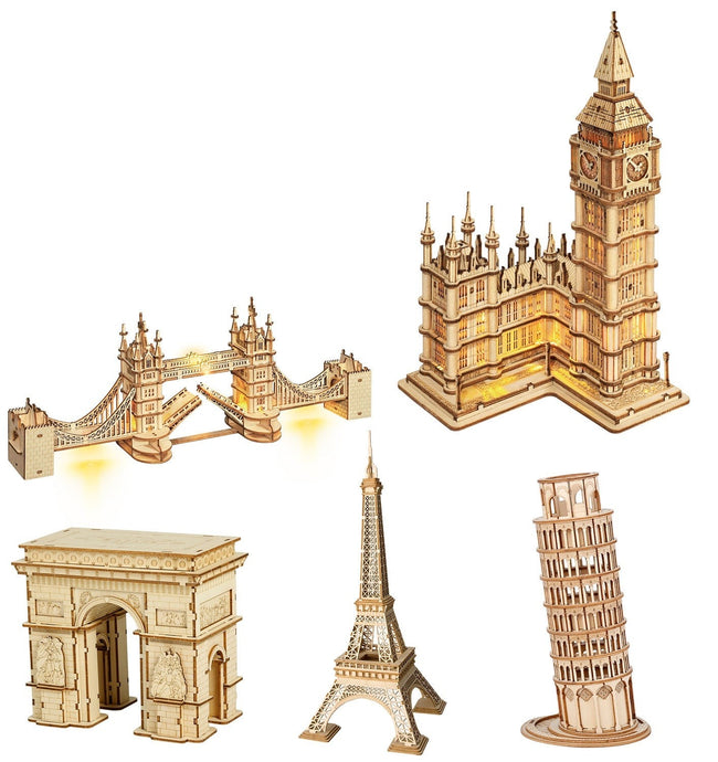 3D Famous Building DIY Wooden Puzzles-Puzzles-Golonzo