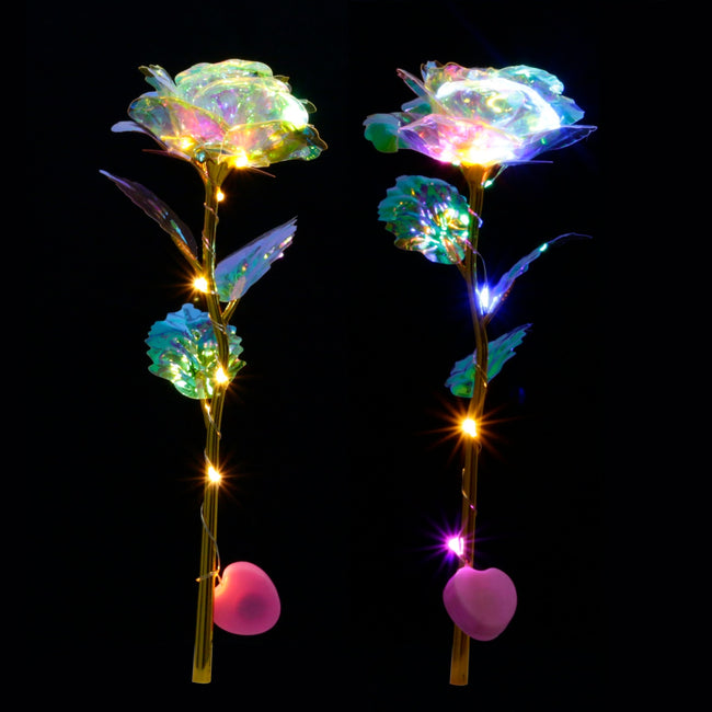 Romantic Colorful LED Fairy Rose Artificial Galaxy Rose Flowers-Artificial flower-Golonzo
