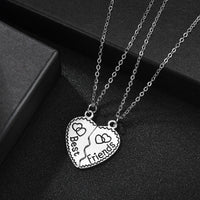 Romantic Couple Heart Clock Key Pendant Necklaces For Women Ture Love Two Detachable Necklace-Pendant Necklaces-Golonzo