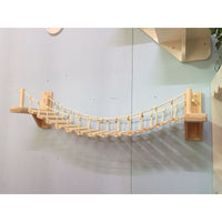 Roped Cat Bridge Climbing Frame Wall Mounted Wood Cat Tree House-Cat Bed-Golonzo