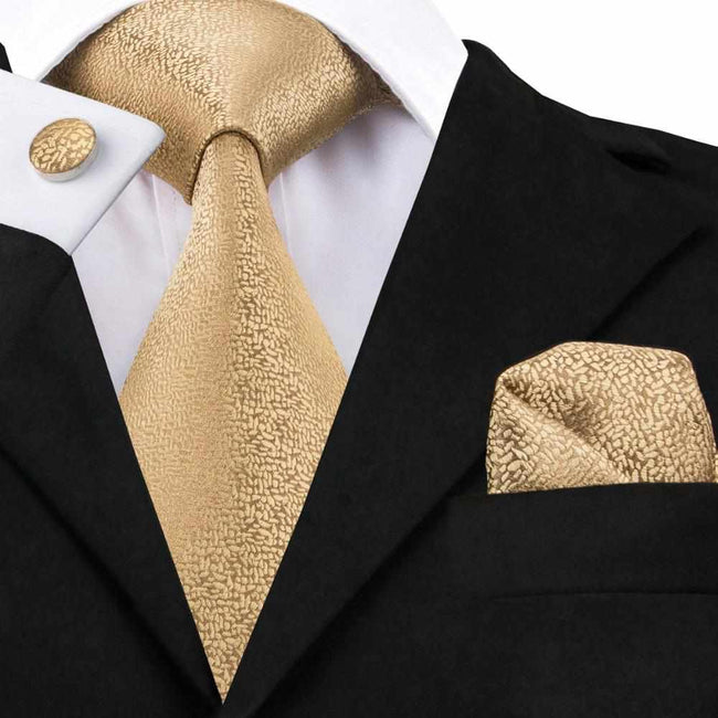 Men's Long Last Silk Ties for Formal Wedding Party - Solid Hanky Sets-Neckties-Golonzo