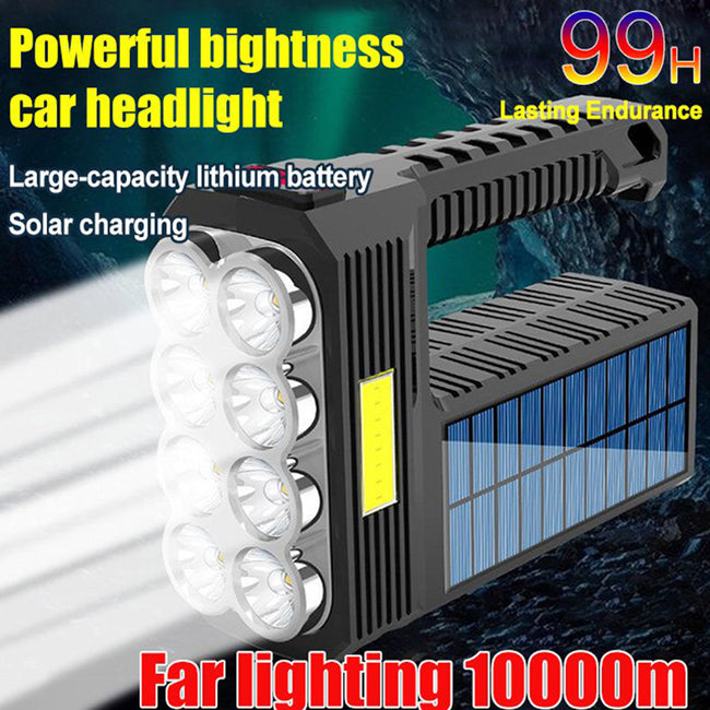 Searchlight High Power Led Flashlights Solar Rechargeable-Flashlights-Golonzo