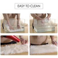 Shaggy Carpet Wool Faux Fluffy Mats Artificial Sheepskin Hairy Mat Love Heart Rugs NO Lint Carpet For Living Room-Bath Mat and Rug-Golonzo