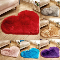 Shaggy Carpet Wool Faux Fluffy Mats Artificial Sheepskin Hairy Mat Love Heart Rugs NO Lint Carpet For Living Room-Bath Mat and Rug-Golonzo